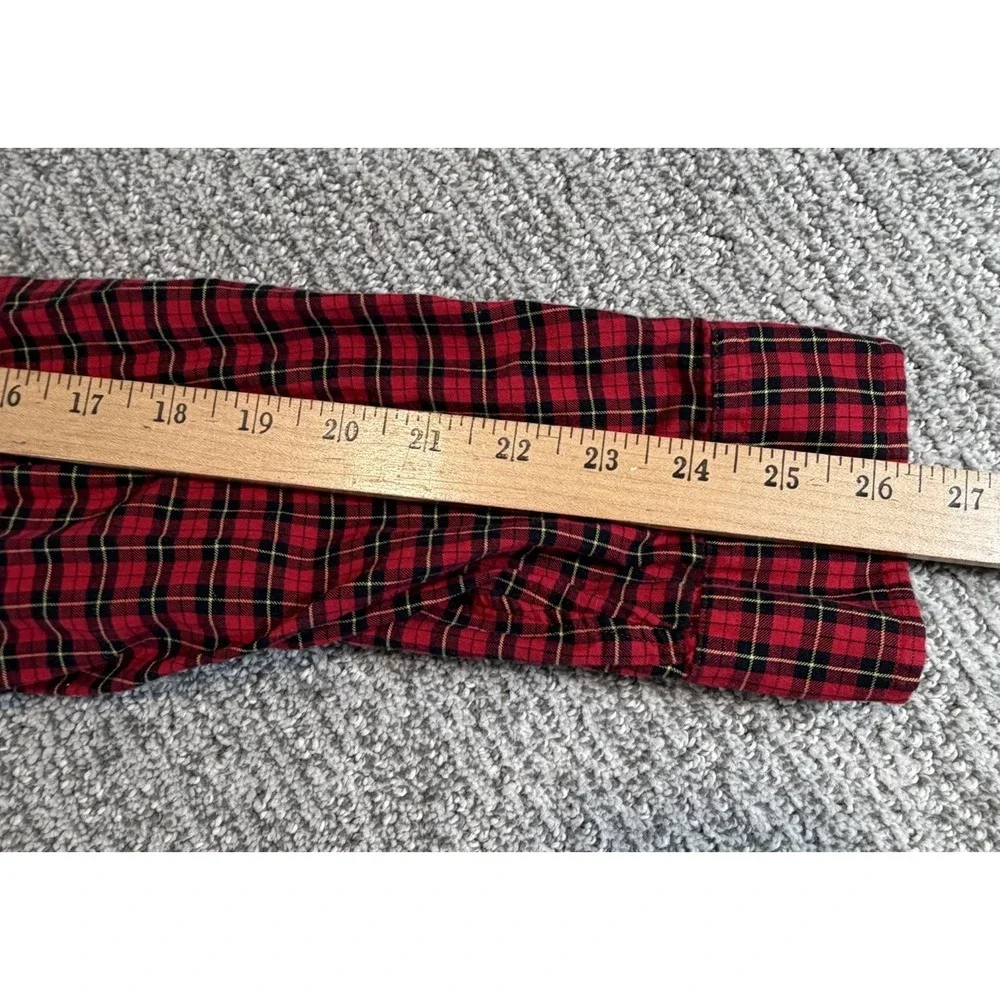 Polo Ralph Lauren Button Up Shirt Men's XL Red Black Plaid‎ Preppy Midweight